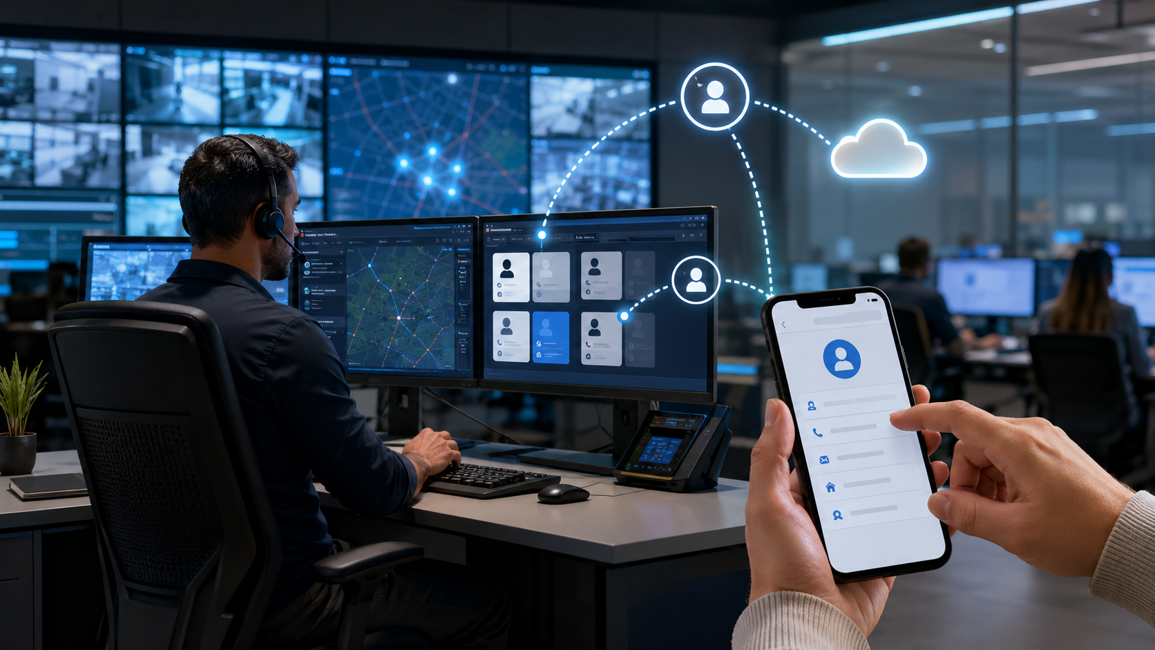 Actualización automática de contactos en CRA desde app móvil y plataforma cloud conectada